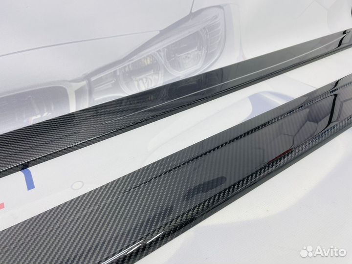 Лезвия на пороги BMW F80 F82 MP Сухой карбон