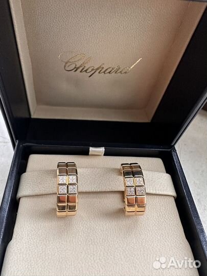 Золотые серьги с бриллиантами Chopard