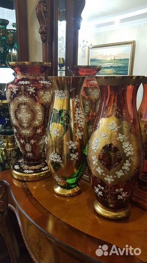 Вазы 60см 52см Богемия Чехословакия