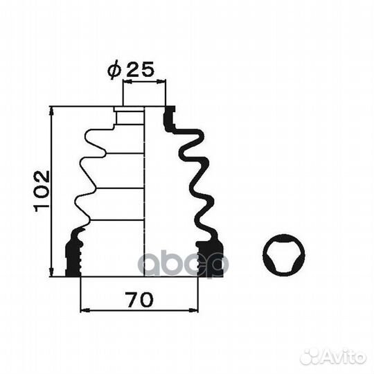 Пыльник шруса FB2071 (23,5x70x102) 52422 1-56