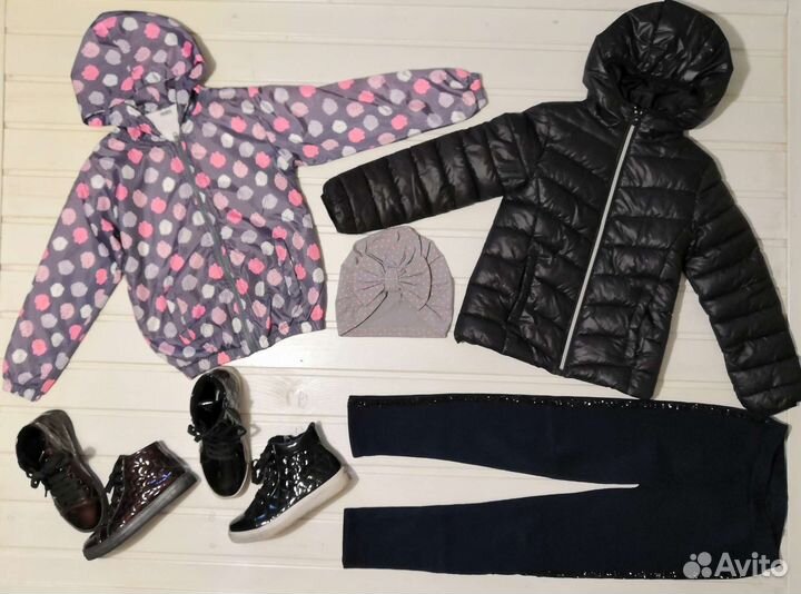 Пакет одежды и обуви для девочки на 6-9 лет