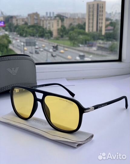 Очки emporio armani aviator авиатор желтые