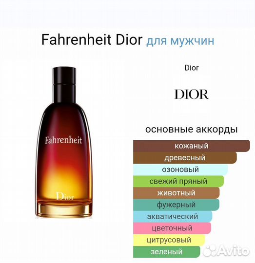 Духи Dior Fahrenheit Мужские Тестер 65 ml