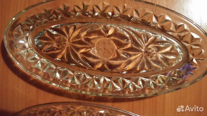 Селедочницы 5шт стекло 2рисунка СССР