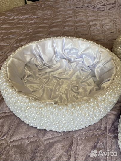 Свадебные корзины жемчужные