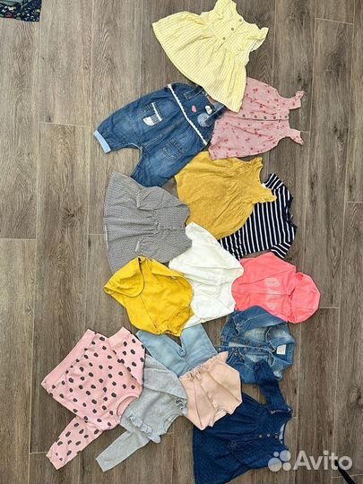 Вещи пакетом для девочки 74 80 86