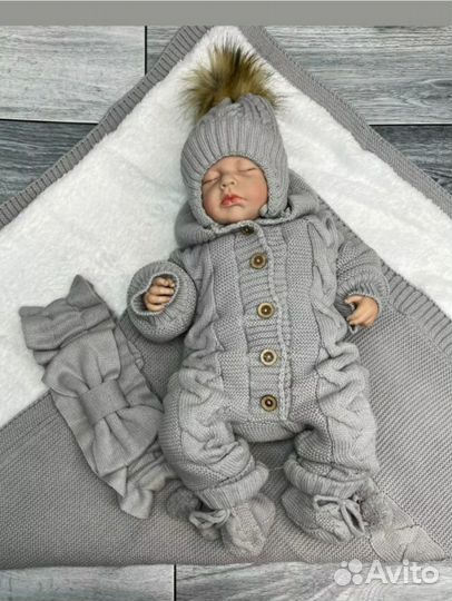 Конверт на выписку вязанный зимний