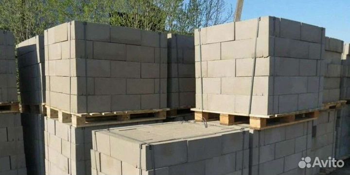 Пескобетонные блоки полнотелые