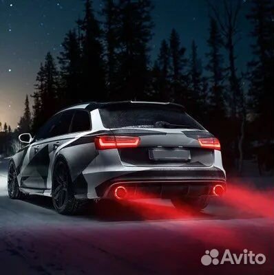 Красная подсветка насадка на глушитель