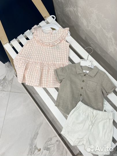 Летние детские комплекты hm 62 68 платья шорты