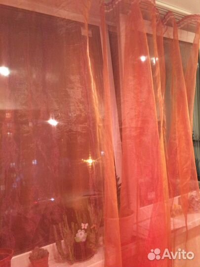 Тюль красный с переливом