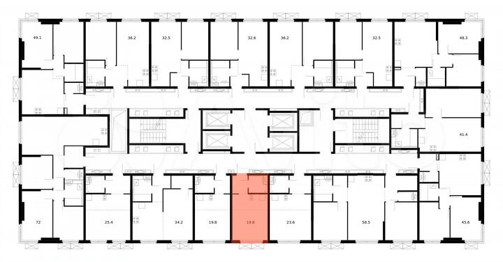 Квартира-студия, 19,8 м², 26/33 эт.