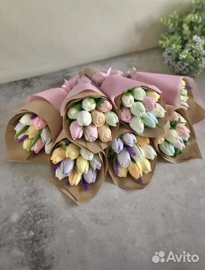 Букет тюльпанов из мыла