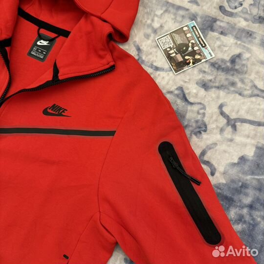 Зип Худи Nike Tech Fleece Red оригинал