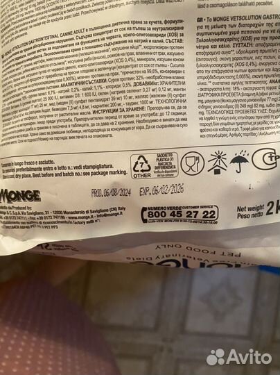 Корм для собак monge gastrointestinal