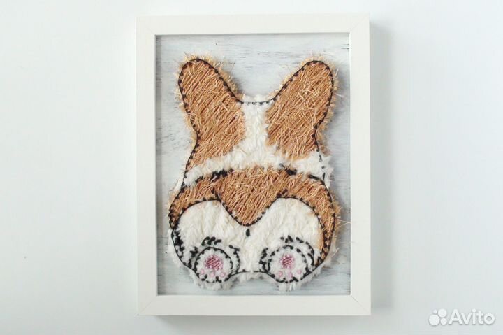 Стринг арт картина Корги