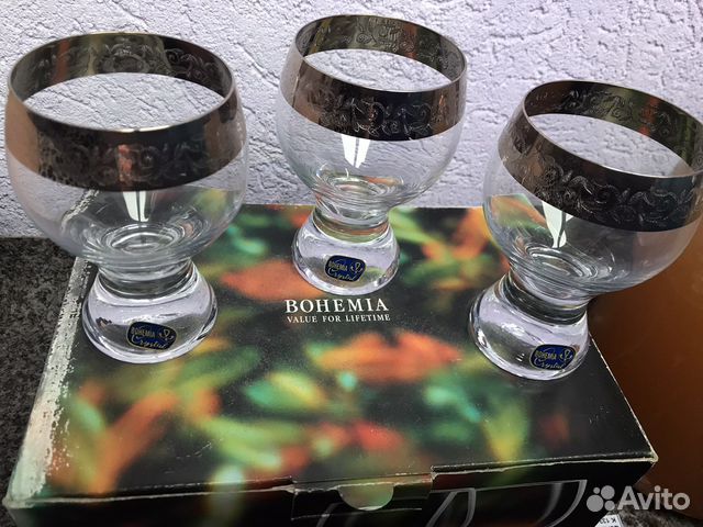 Фужеры бокалы Чехия новые bohemia