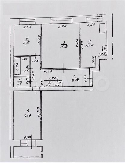 3-к. квартира, 63 м², 10/11 эт.