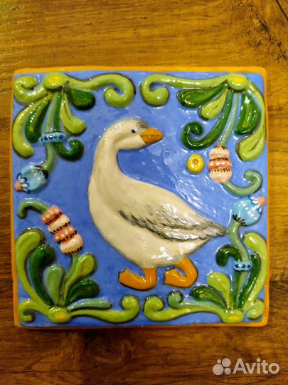 Изразец Гусь. Керамика ручной работы