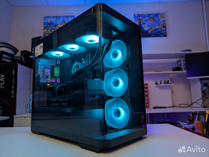 7800x3d, 4070ti, 2tb SSD m2 игровой пк аквариум