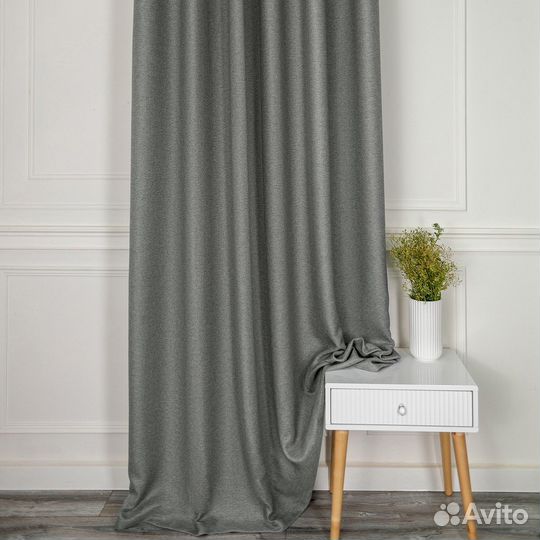 Шторы рогожка Орфей Серебро