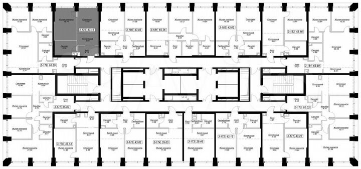 1-к. квартира, 43,5 м², 15/55 эт.