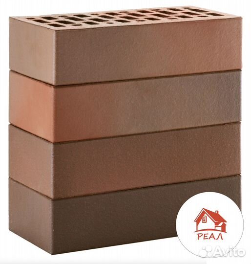 Кирпич облицовочный (лицевой) красный флэш, поверх