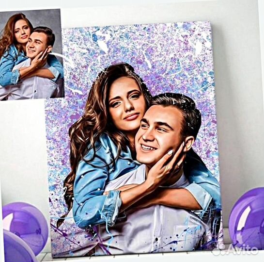 Портрет на холсте по фото (разные размеры)