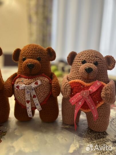 Вязаные мишки на 14 февраля