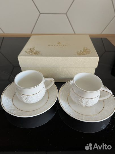 Набор чашек с блюдцем для кофе (2 пары)