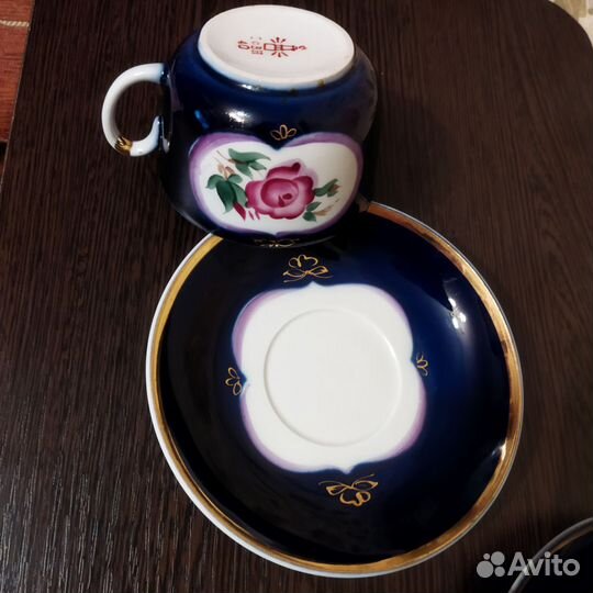 Чашка с блюдцем фарфор