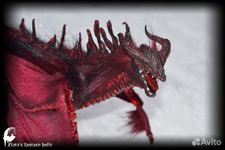 Красный дракон подвижная мягкая скульптура, кукла