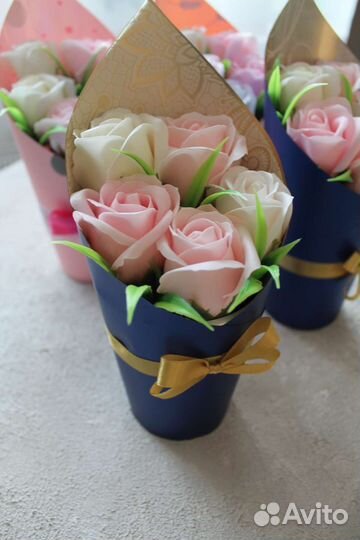 Мыльные букеты из 5 роз