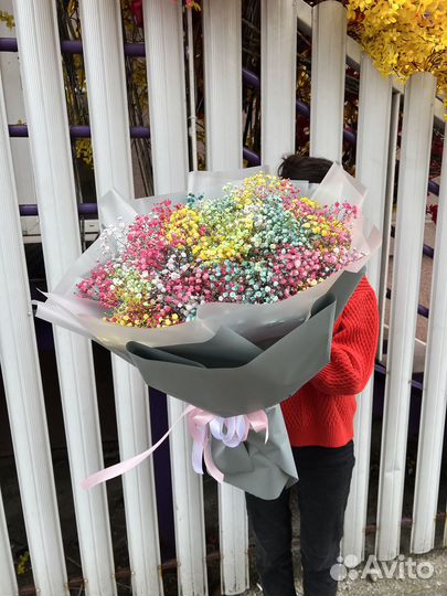 Букет с гипсофилой доставка цветов Калининград