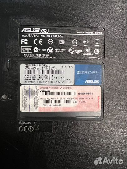 Ноутбук asus k52j