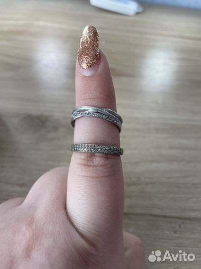 Серьги и кольца серебро набором
