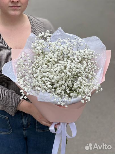 Букет из белой гипсофилы