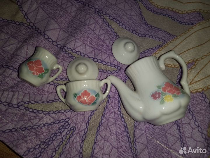 Сервиз кофейный чайный куклы игрушки мини