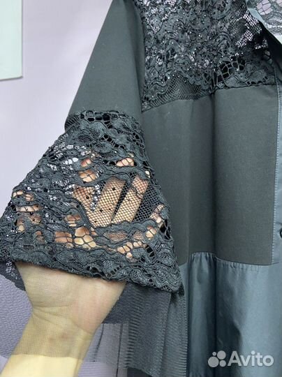 Платье нарядное в стиле бохо новое черное и синее