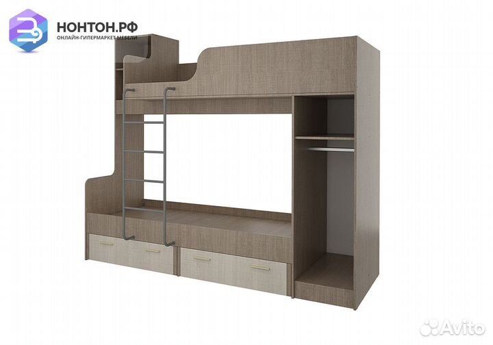 Двухъярусная кровать Юта крослайн карамель / латте