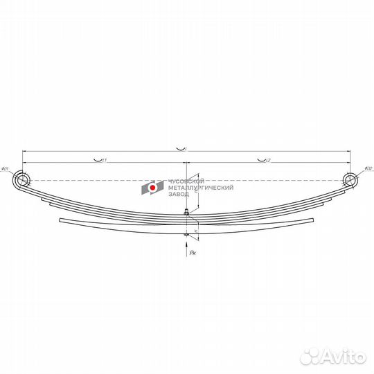 Рессора задняя 5-и л. маз-4370 