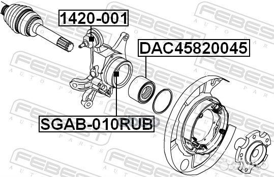 Сайлентблок цапфы зад прав лев Febest 196 C8412