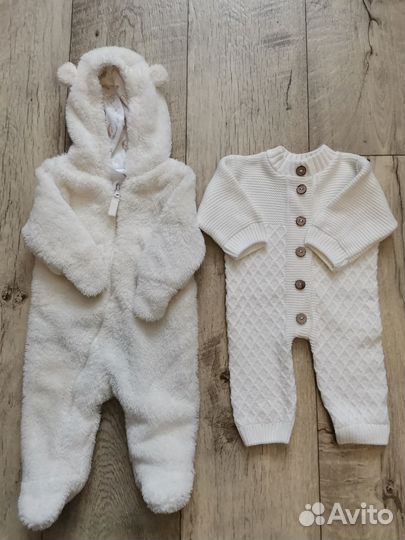 Вязаный костюм для новорожденного