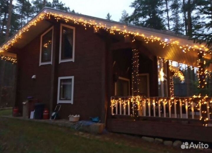 Подсветка дома / Украшение фасада гирляндой