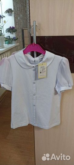 Блузка школьная новая 128