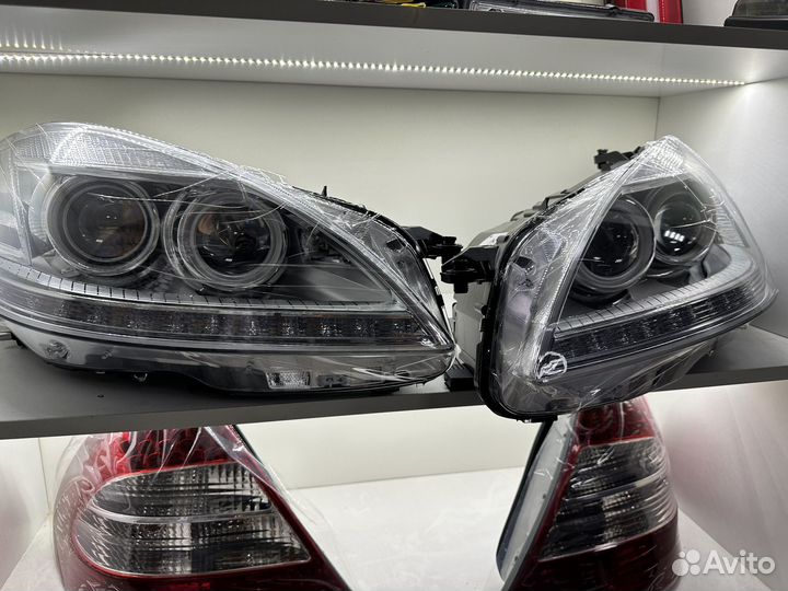 Mercedes benz w221 фары рестайлинг для дореста