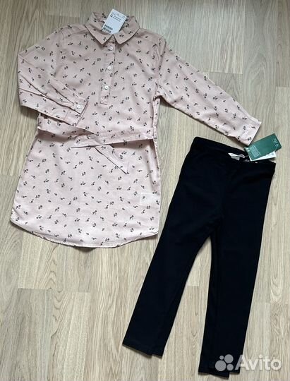 H&M р.110/116 новое платье, легинсы для девочки