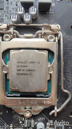 Комплект intel core i3 9100f+msi h310m+8Гб озу