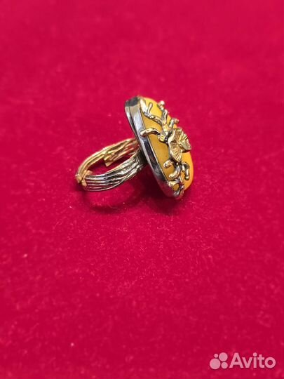 Серебряное кольцо подвеска кулон балтийский янтарь