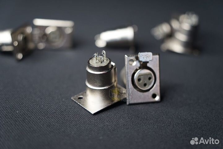 Разъем XLR, панельный, гнездо, 3 контакта